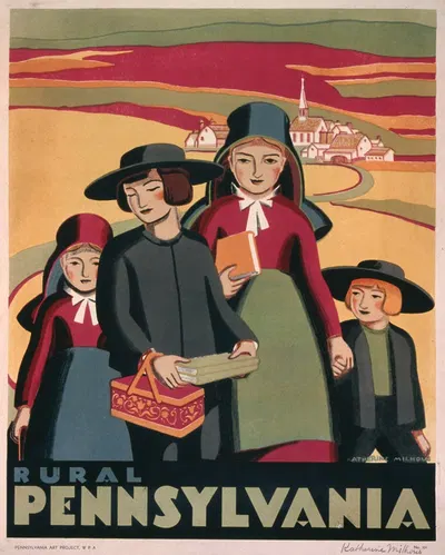 Rural Pennsylvania by Katherine Milhous, 1936-1940 — digital art print download