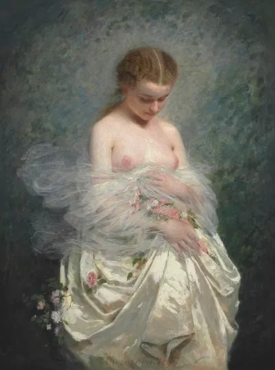 Молодая девушка с обнаженными грудями by Шарль Чаплин, 1857 — digital art print download