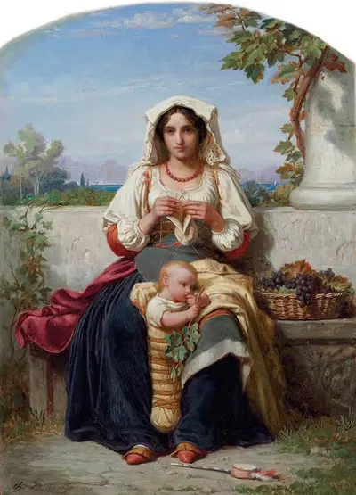 Jeune Mère Italienne by Charles François Jalabert, 1850 — digital art print download