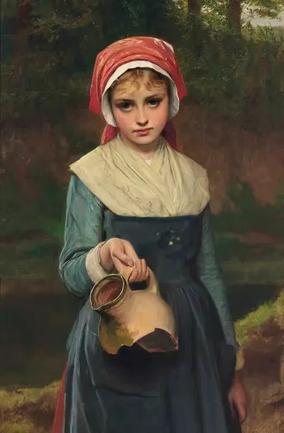 Разбитый кувшин by Чарльз Силлем Лиддердейл, 1875 — digital art print download