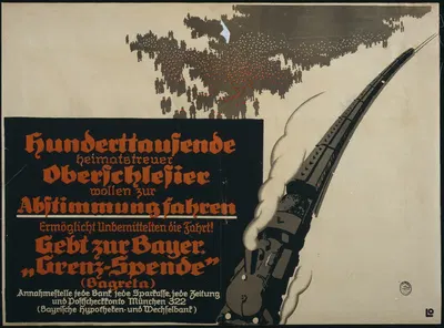 Hunderttausende heimatstreuer Oberschlesier wollen zur Abstimmung Fahren by Louis Oppenheim, 1921 — digital art print…