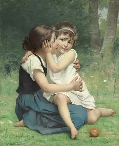 Сестринская любовь by Франсуа Альфред Делоббе, 1892 — digital art print download