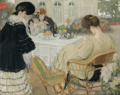 Дамы пьют чай by Генри Каро-Дельваль, 1902 — digital art print download