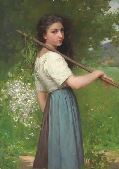 Сбор ромашек by Жюль-Сириль Каве, 1900 — digital art print download