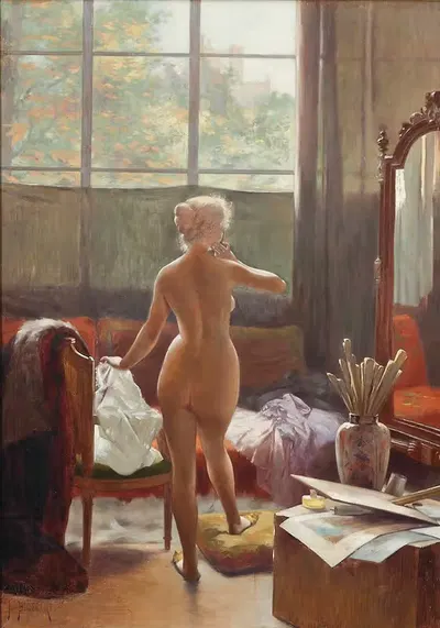 Модель художника by Леон Огюст Сезар Одебер — digital art print download