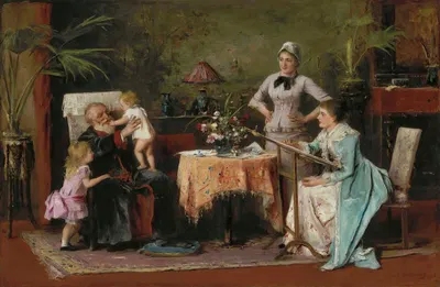 Именины дедушки by Михай Мункачьи, 1886 — digital art print download