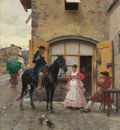 Остановка для питья by Рафаэлло Сорби, 1888 — digital art print download
