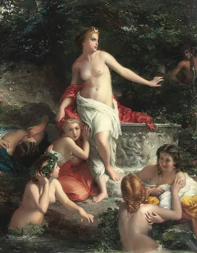 Diana and her Maidens by Roberto Bompiani, 1885 — digital art print download