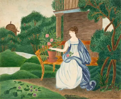 Woman In A Garden by Sarah P. Wells — digital art print download