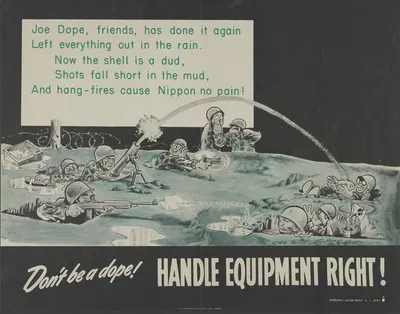 Don't be a dope! Handle equipment right! by Will Eisner, 1944 — digital art print download