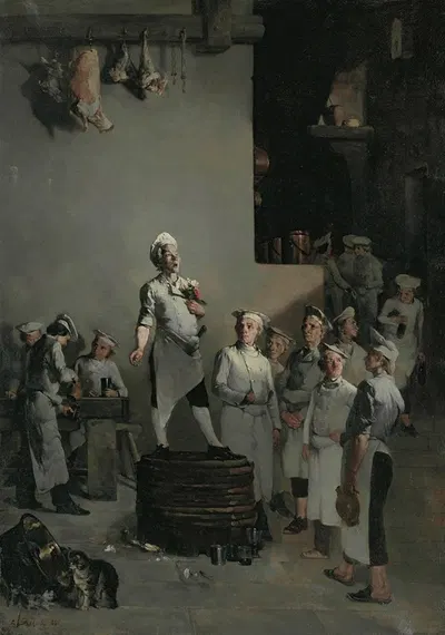 La Fête Du Chef by Théodule Ribot, 1861 — digital art print download