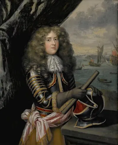 Portrait of a Gentleman Wearing Armor, Possibly George Legge, 1st Baron Dartmouth by Henri Gascar — digital art print…