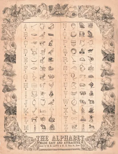 The alphabet made easy and attractive by Х. Х. Ллойд и Ко, 1870 — digital art print download