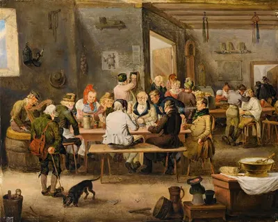 Сцена в таверне by Иоганн-Баптист Пфлюг, 1827 — digital art print download