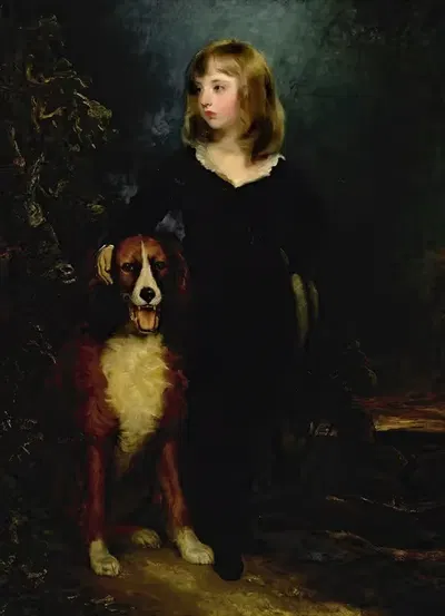 Portrait of a Boy, Full-Length, Standing In a Landscape With His Dog, Said To Be Master Arbuthnot by Sir Thomas Lawrence —…
