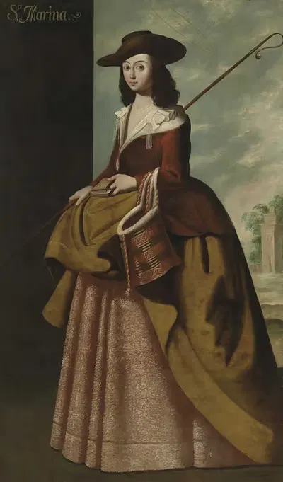 Saint Margaret of Antioch by Studio of Francisco de Zurbarán, 1656 — digital art print download