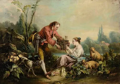 The Obliging Shepherd by Follower Of François Boucher — digital art print download