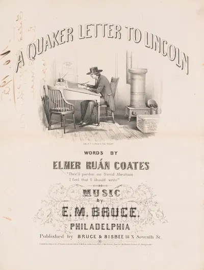 A Quaker letter to Lincoln, words by Elmer Ruán Coates by James Fuller Queen, 1863 — digital art print download