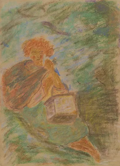 Resting Woman with a Basket by Арнольд Петер Вайс-Кубинчан, 1935–1944 — digital art print download