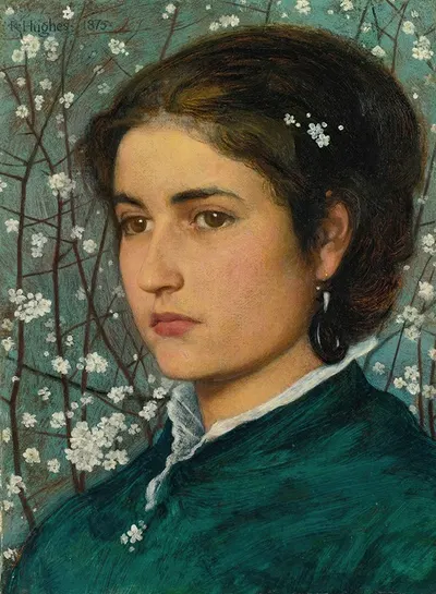 Молодая красавица by Эдвард Роберт Хьюз, 1875 — digital art print download