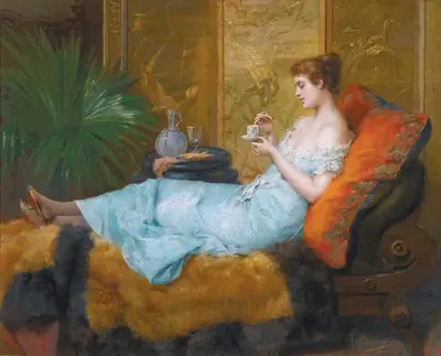 Чаепитие by Франсеск Масриера, 1897 — digital art print download