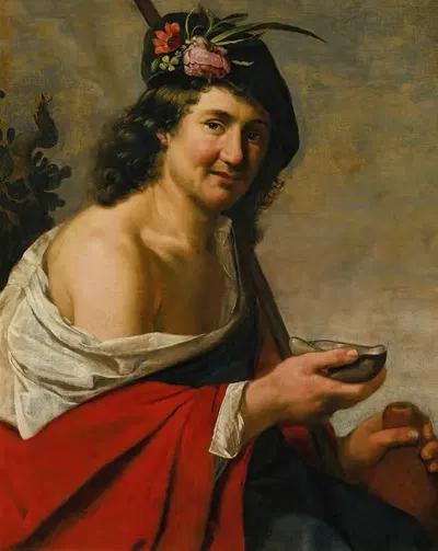 Shepherd With A Drinking Bowl, Possibly Daifilo by Jan Van Bijlert — digital art print download