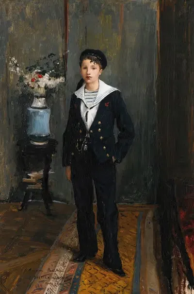 Портрет молодого мальчика by Жюль Бастьен-Лепаж, 1881 — digital art print download