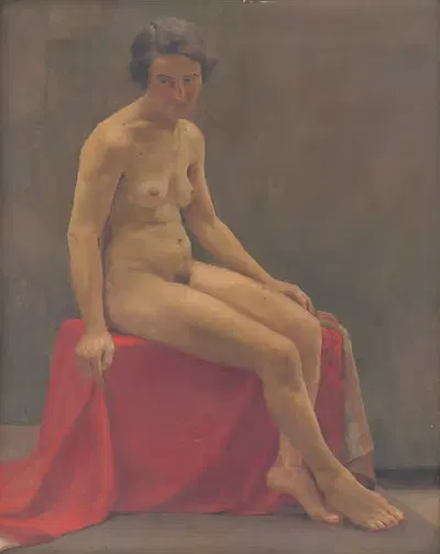 Сидящая обнажённая by Ладислав Тресконь, 1920 — digital art print download