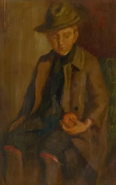 Мальчик с яблоком by Людовит Питтхордт, 1900 — digital art print download
