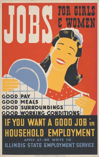 Jobs for girls & women by Albert M. Bender, 1936 — digital art print download