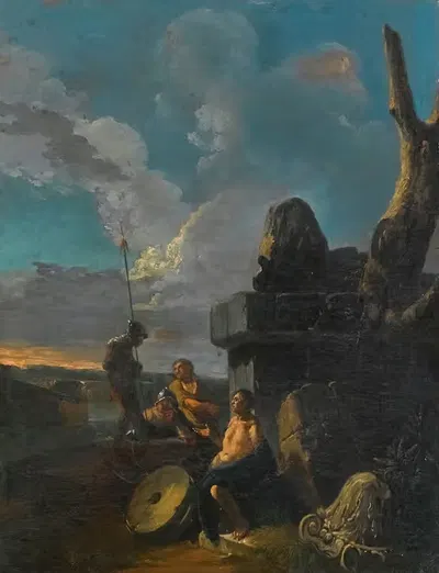 Soldiers Conversing By Roman Ruins by After Andrea Locatelli — digital art print download