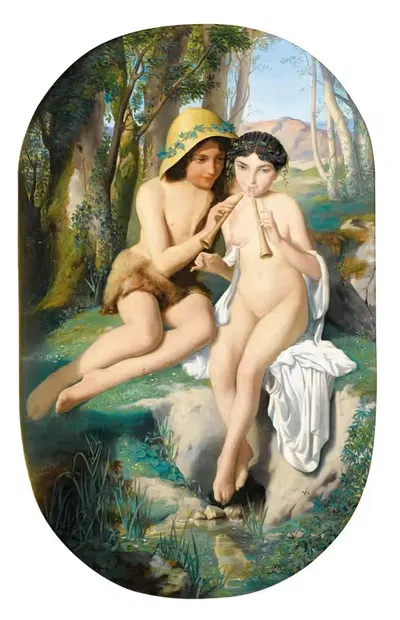 Игроки на трубах by Альфонс Исамбер, 1847 — digital art print download