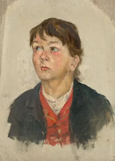 Изучение головы женщины в трехчетвертном профиле by Аурел Балло, 1890–1900 — digital art print download