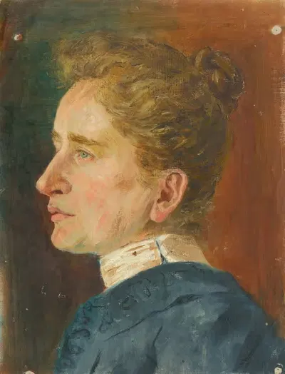 Изучение головы пожилой женщины в профиль by Аурел Балло, 1890–1900 — digital art print download