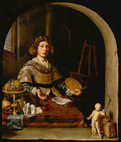 The Artist In His Studio by Cornelis Bisschop — digital art print download