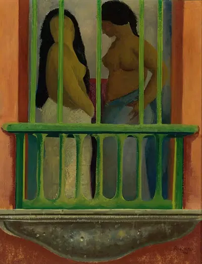 Женщины на балконе by Фермин Ревуэльтас, 1929 — digital art print download