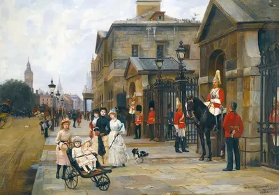 Конные гвардейцы, Уайтхолл by Филиппо Баратти, 1884 — digital art print download