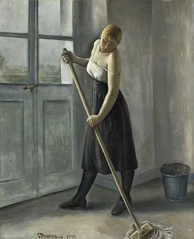 Девушка за работой by Франсуа Барро, 1933 — digital art print download