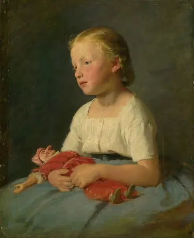 Девочка с куклой by Гюла Бенцур, 1863 — digital art print download