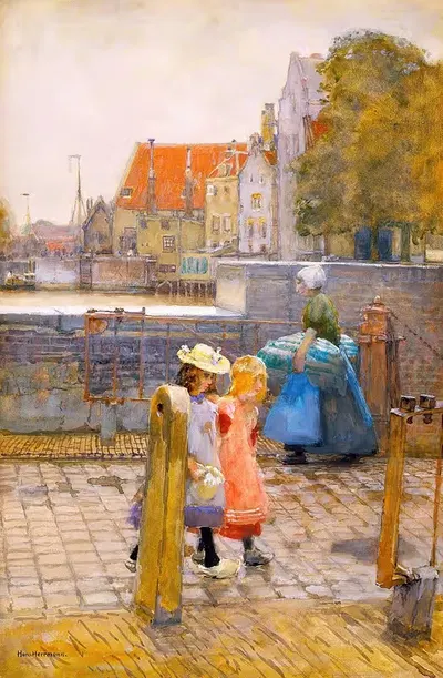 A Bit of Amsterdam by Hans Herrmann, 1858-1907 — digital art print download