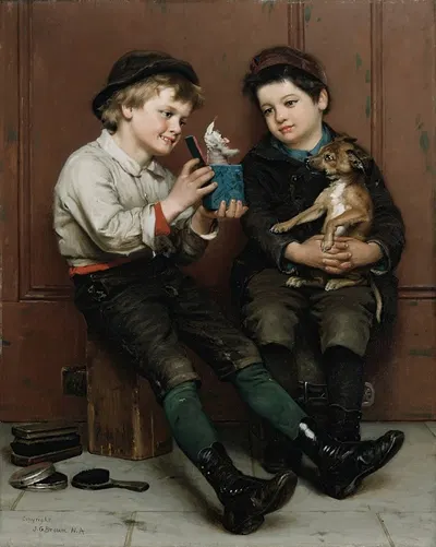 Сюрприз-вечеринка by Джон Джордж Браун, 1888 — digital art print download
