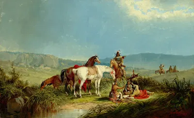 Indians Playing Cards by John Mix Stanley, 1866 — digital art print download
