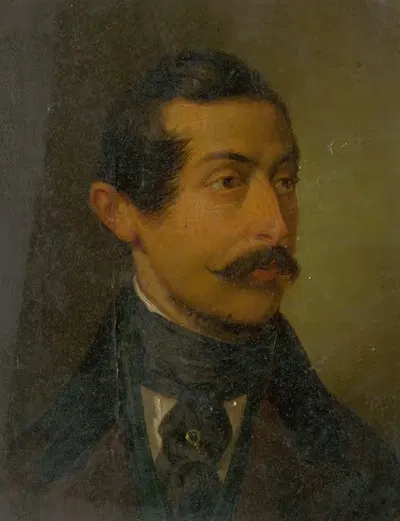 Портрет мужчины с булавкой и галстуком by Йозеф Чаучик, 1840–1850 — digital art print download