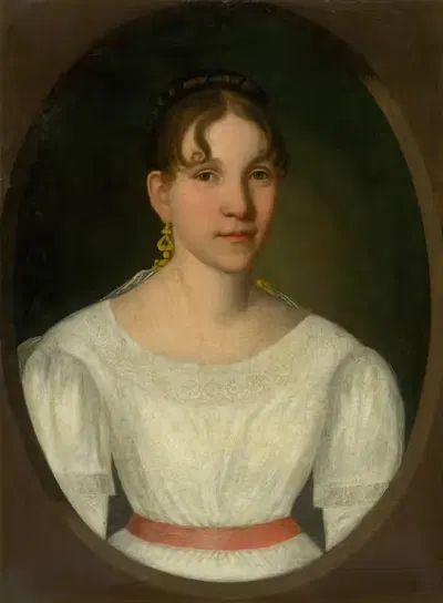 Портрет молодой женщины в белом (госпожа Зголай) by Йозеф Чаучик, 1822 — digital art print download