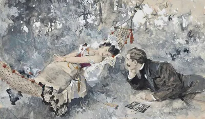 A lover's tryst by Ludwig Marold — digital art print download