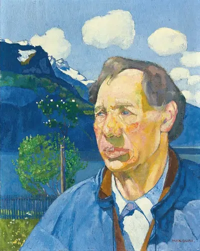 Farmer In Front Of Lakescape by Max Buri — digital art print download