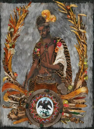 Alegoría De La Patria Con Retrato Del Emperador Moctezuma by Mexican School — digital art print download