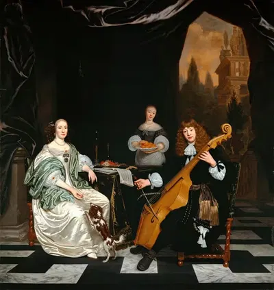 Симфония (Семейный портрет) by Михиел Ван Муссхер, 1671 — digital art print download