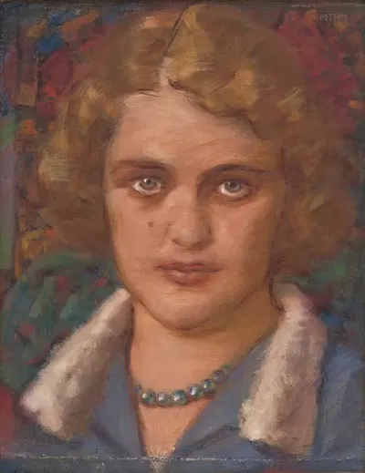 Портрет девушки с бусами by Милан Томка Митровский, 1920–1930 — digital art print download