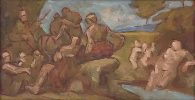 Эскиз композиции с купающимися людьми by Милан Томка Митровский, 1910–1930 — digital art print download